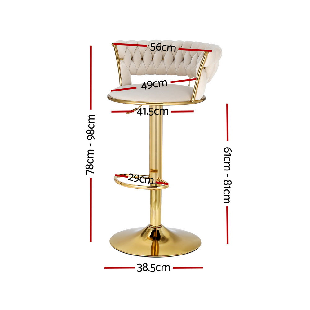 Arlo Velvet Counter Stool - Ivory