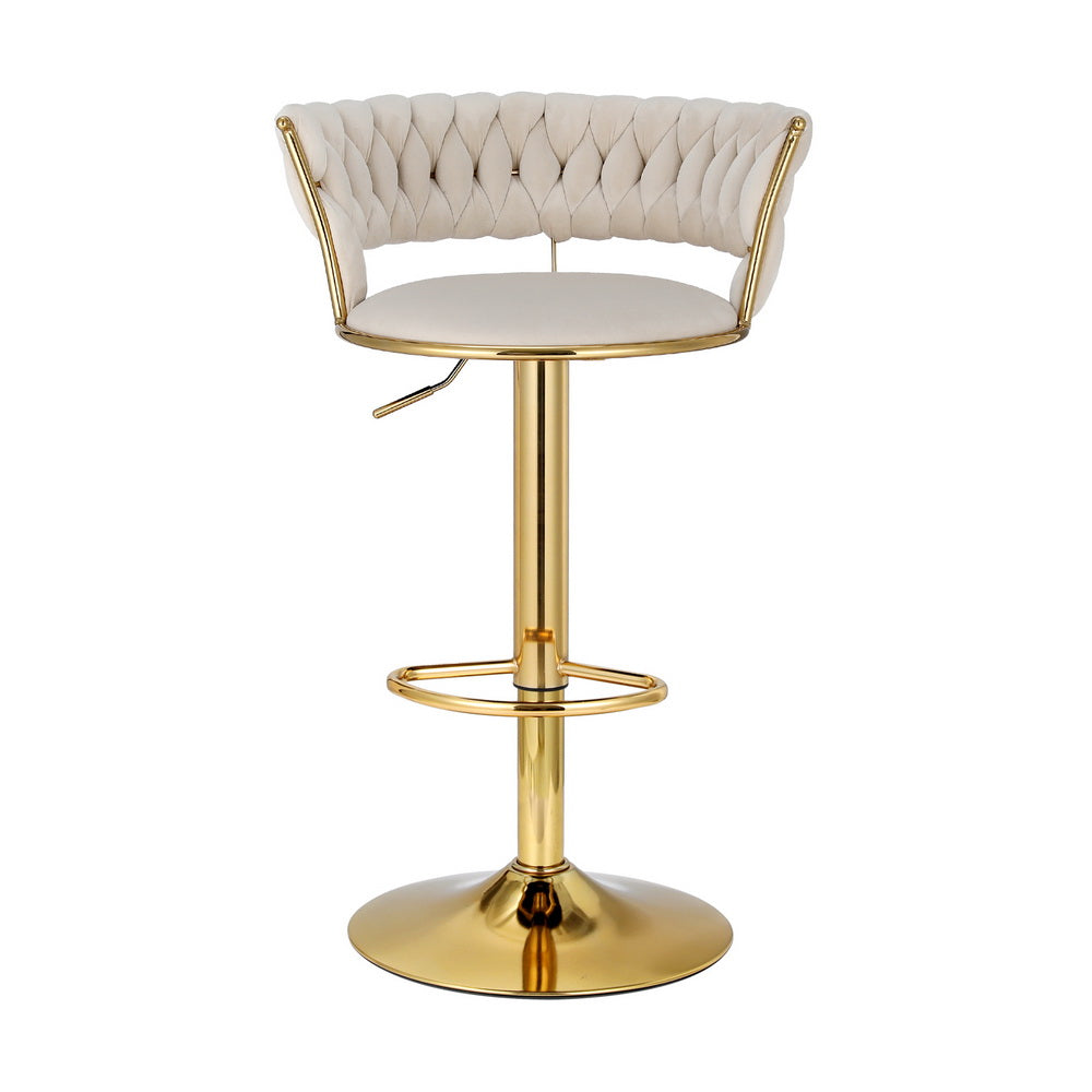 Arlo Velvet Counter Stool - Ivory