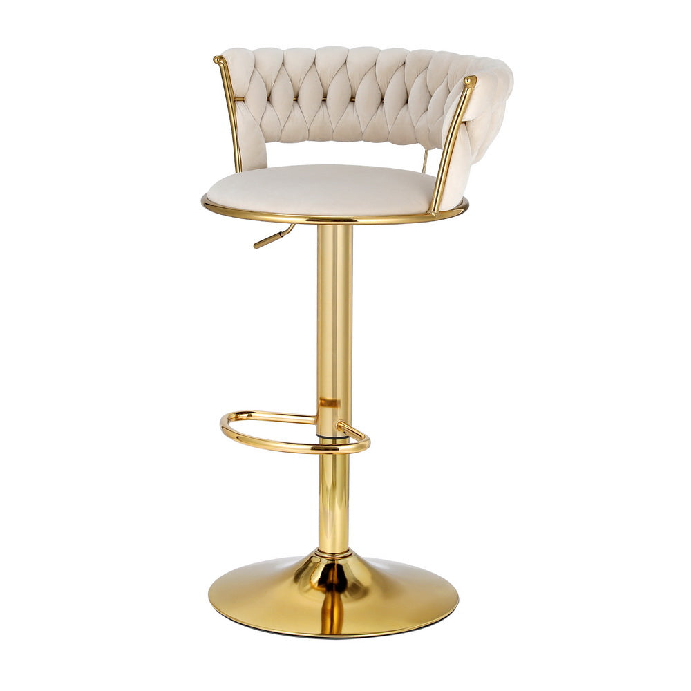 Arlo Velvet Counter Stool - Ivory
