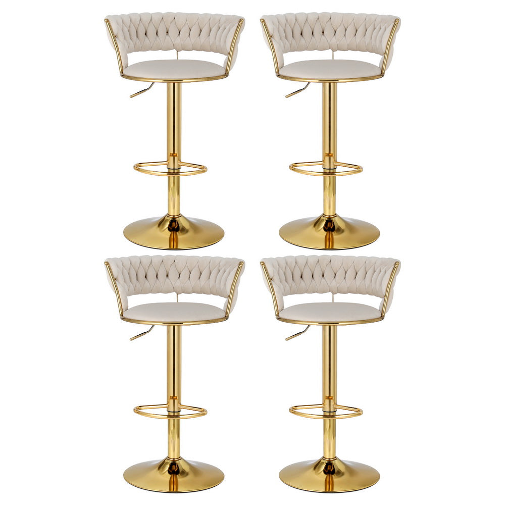 Arlo Velvet Counter Stool - Ivory (Set of 4)