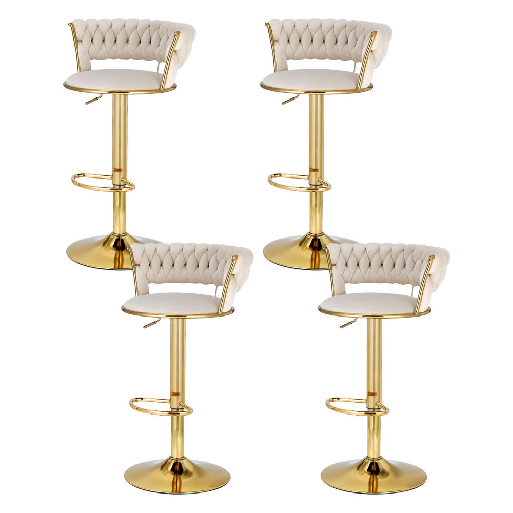 Arlo Velvet Counter Stool - Ivory (Set of 4)