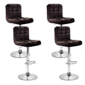 Samuel PU Leather Counter Stool - Brown (Set of 4)