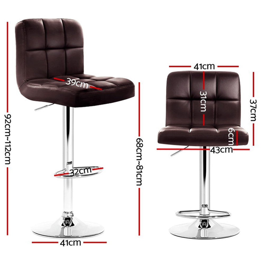 Samuel PU Leather Counter Stool - Brown (Set of 4)