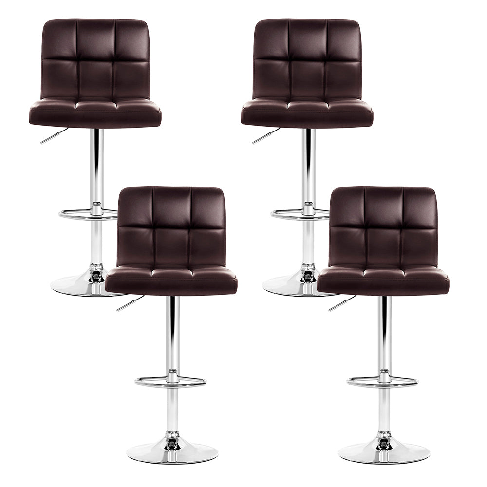Samuel PU Leather Counter Stool - Brown (Set of 4)