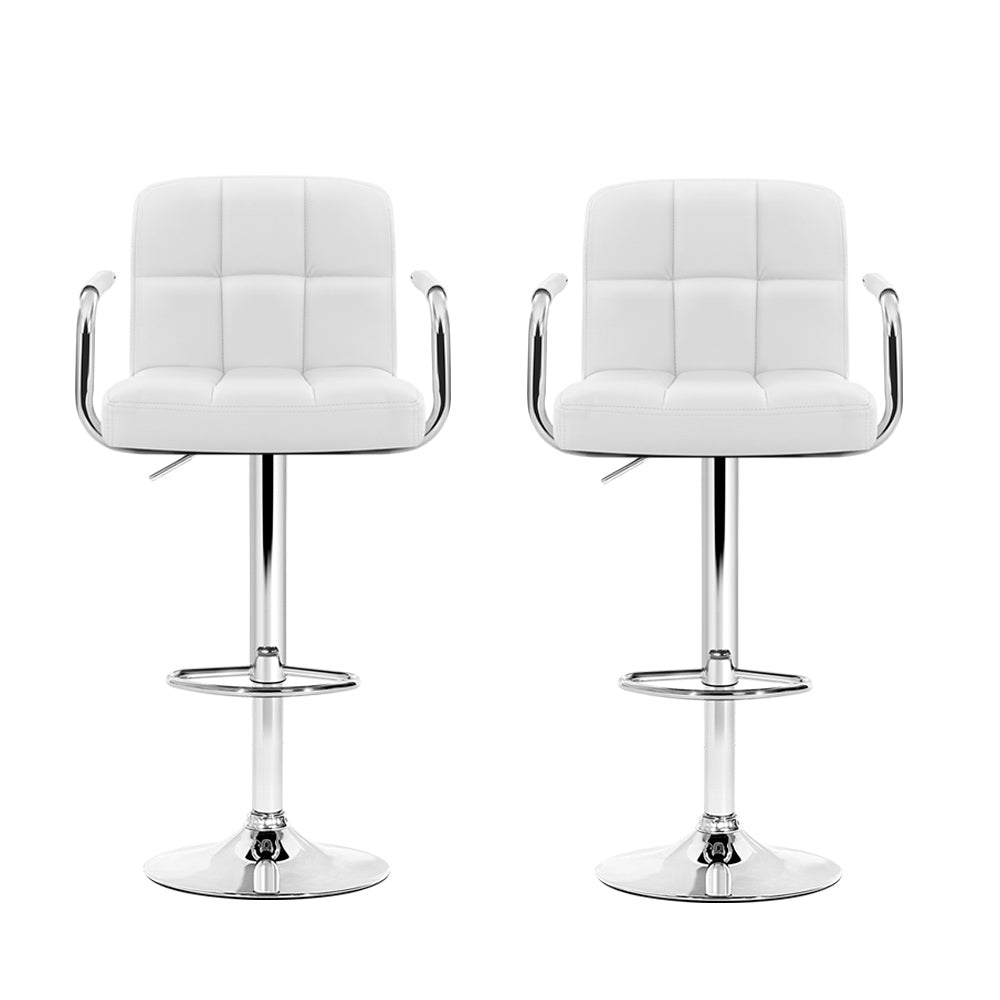 Ada PU Leather Counter Stool - White (Set of 2)