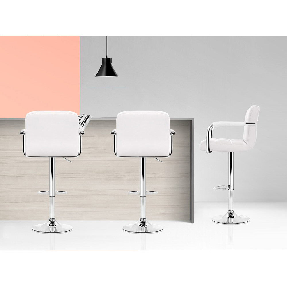 Ada PU Leather Counter Stool - White (Set of 2)