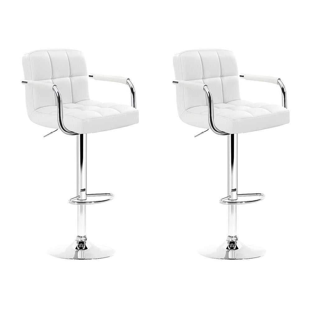 Ada PU Leather Counter Stool - White (Set of 2)