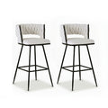 Oscar Velvet Counter Stool - Ivory (Set of 2)