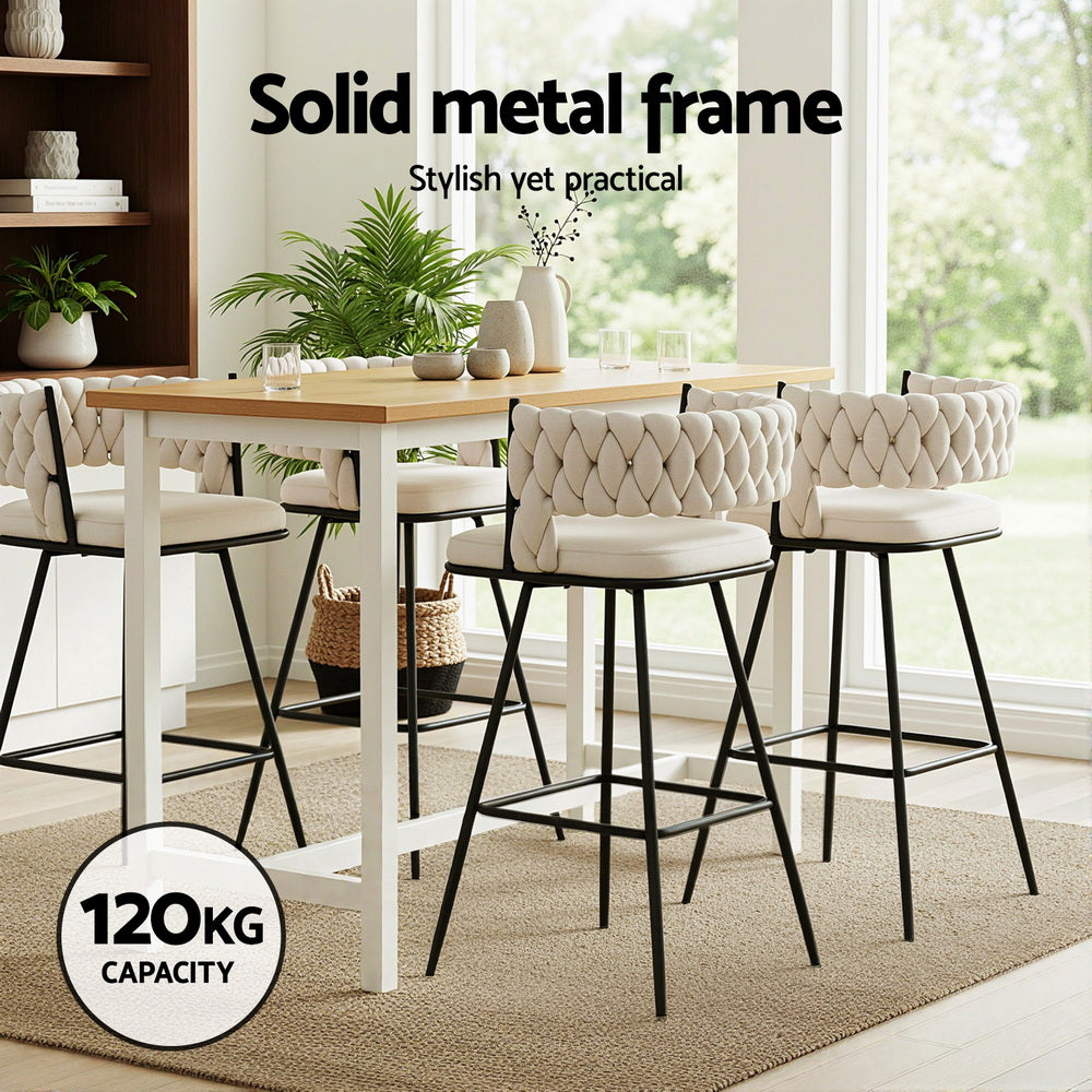 Oscar Velvet Counter Stool - Ivory (Set of 2)