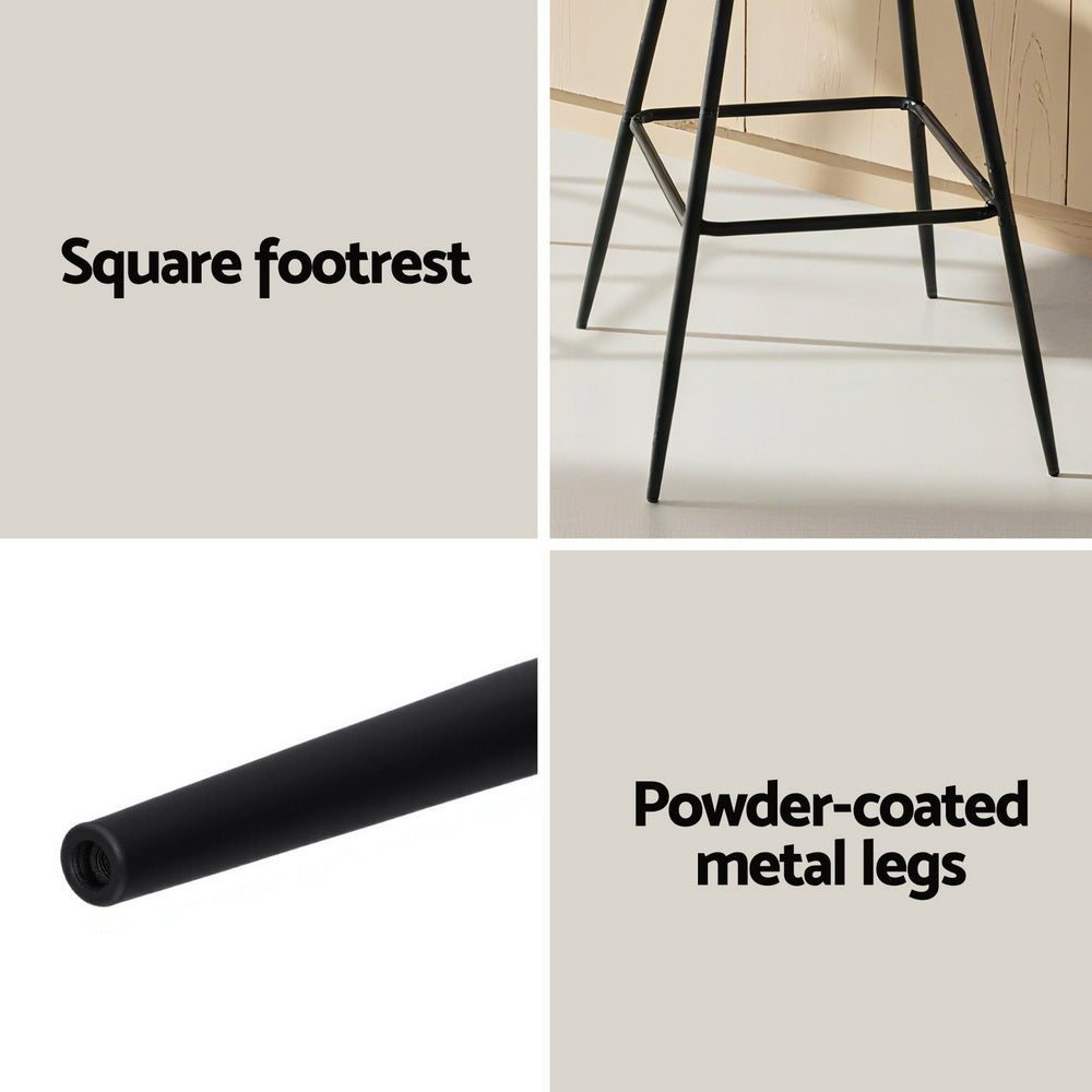 Oscar Velvet Counter Stool - Ivory (Set of 2)