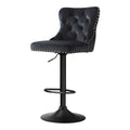 Hazel Velvet Counter Stool - Black