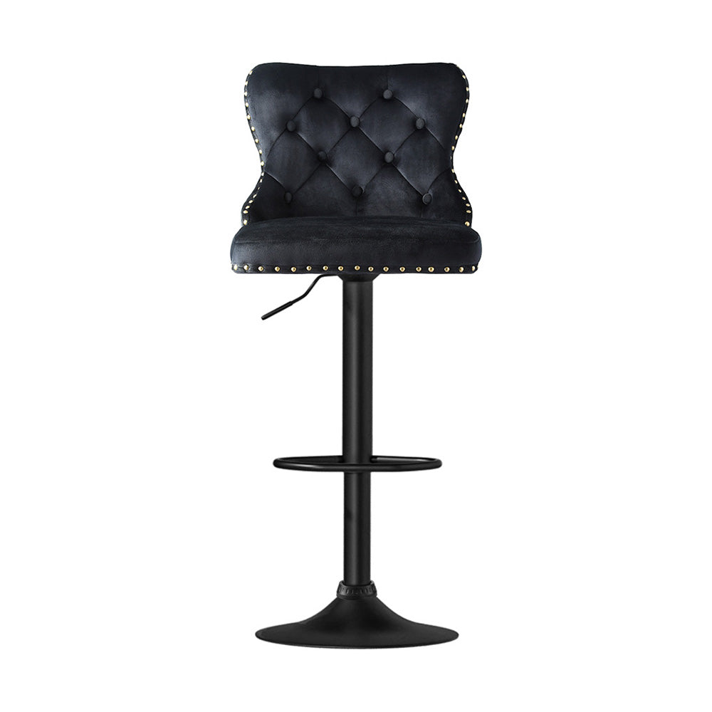 Hazel Velvet Counter Stool - Black (Set of 2)