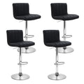 Arthur PU Leather Counter Stool - Black (Set of 4)