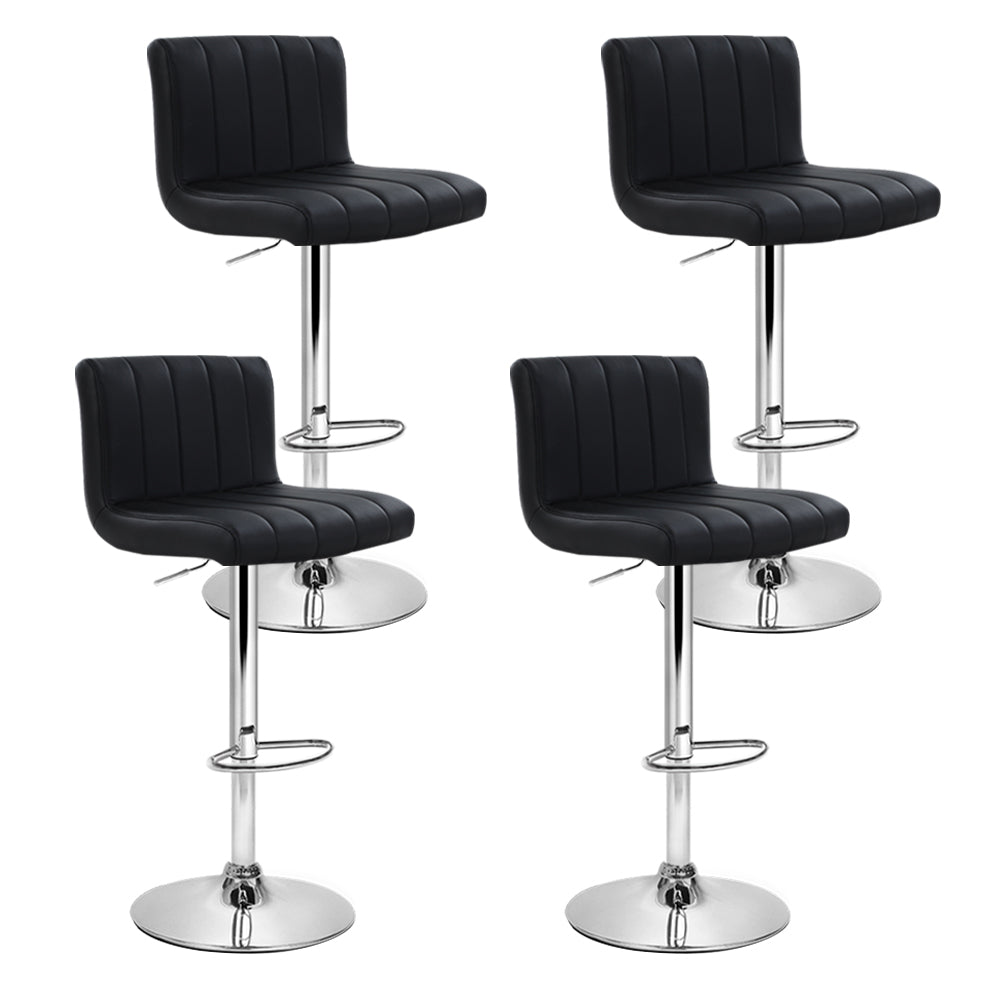 Arthur PU Leather Counter Stool - Black (Set of 4)