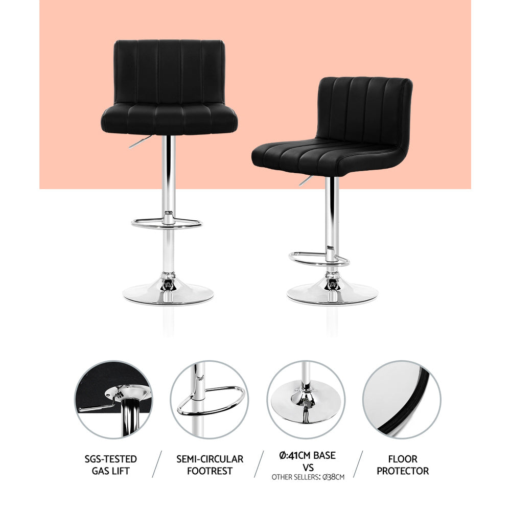 Arthur PU Leather Counter Stool - Black (Set of 4)