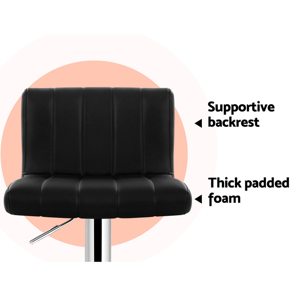 Arthur PU Leather Counter Stool - Black (Set of 4)