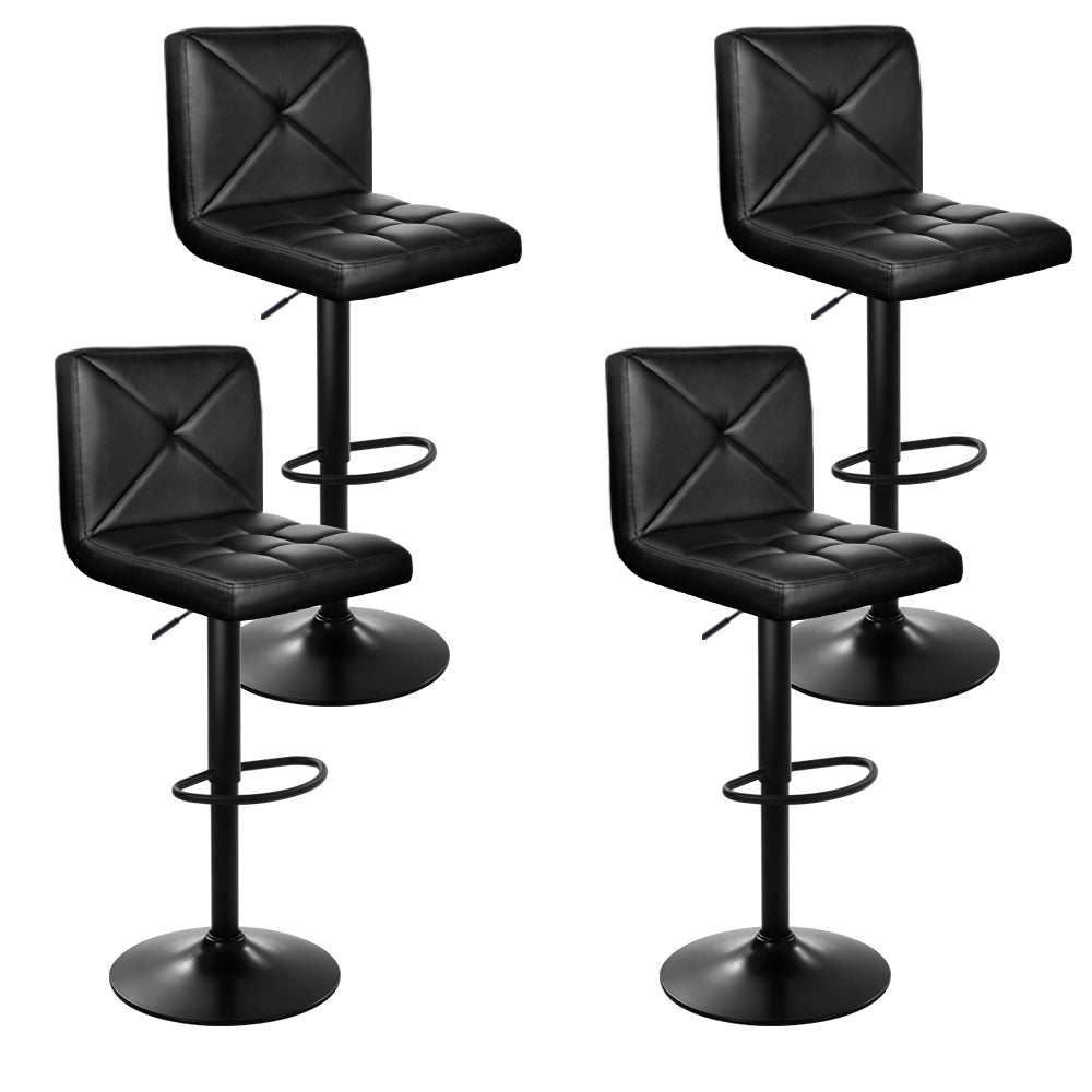 Matilda PU Leather Counter Stool - Black (Set of 4)