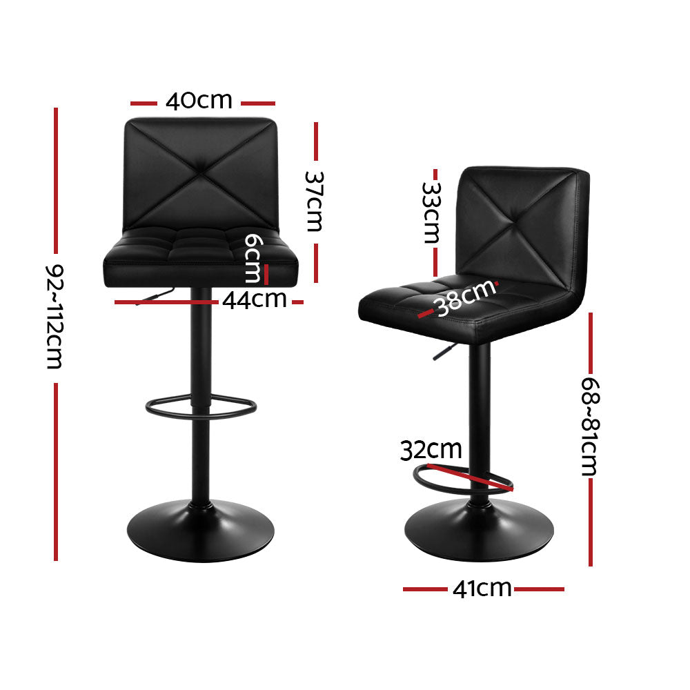 Matilda PU Leather Counter Stool - Black (Set of 4)