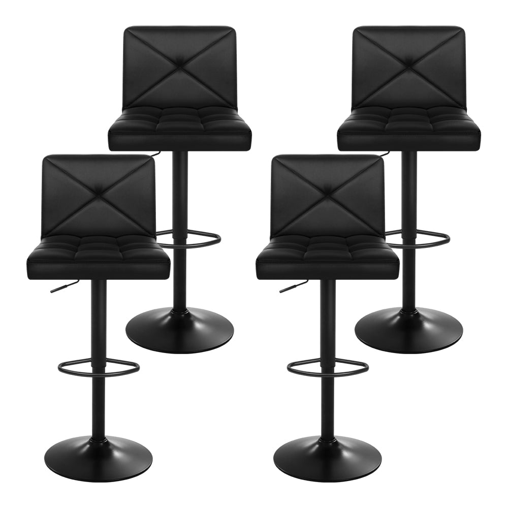 Matilda PU Leather Counter Stool - Black (Set of 4)