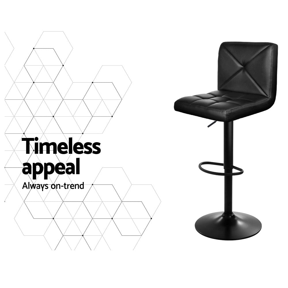 Matilda PU Leather Counter Stool - Black (Set of 4)