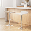 Nora PU Leather Counter Stool - White (Set of 2)