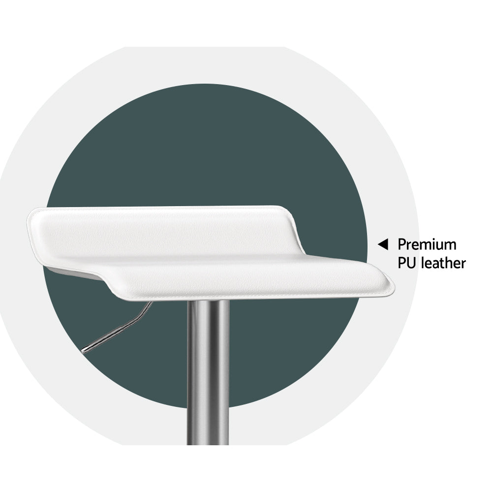 Nora PU Leather Counter Stool - White (Set of 2)