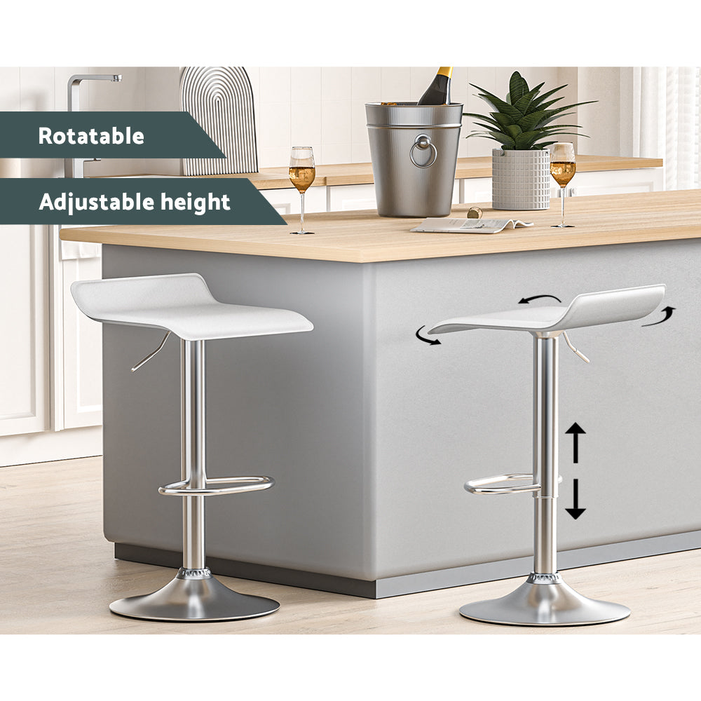 Nora PU Leather Counter Stool - White (Set of 2)