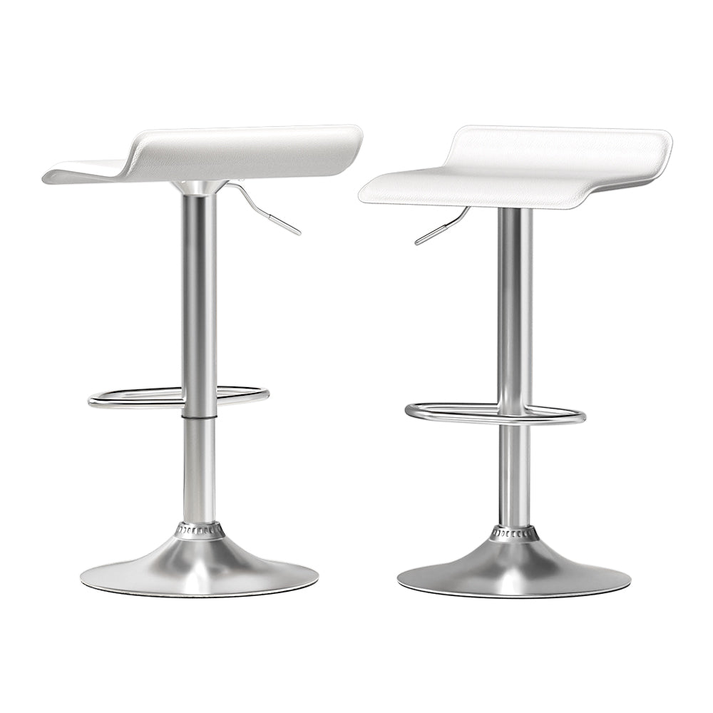 Nora PU Leather Counter Stool - White (Set of 2)