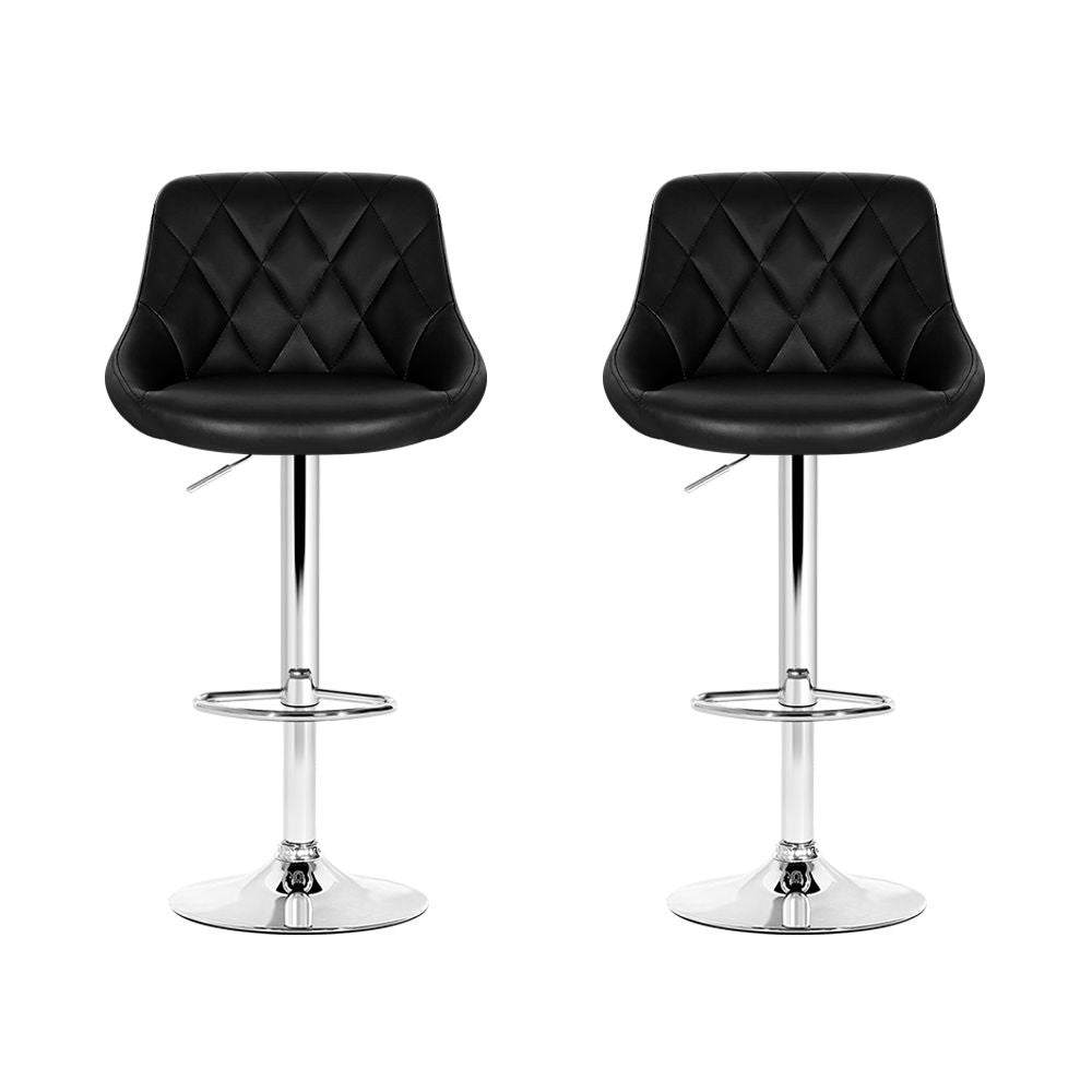 Henry PU Leather Counter Stool - Black (Set of 2)