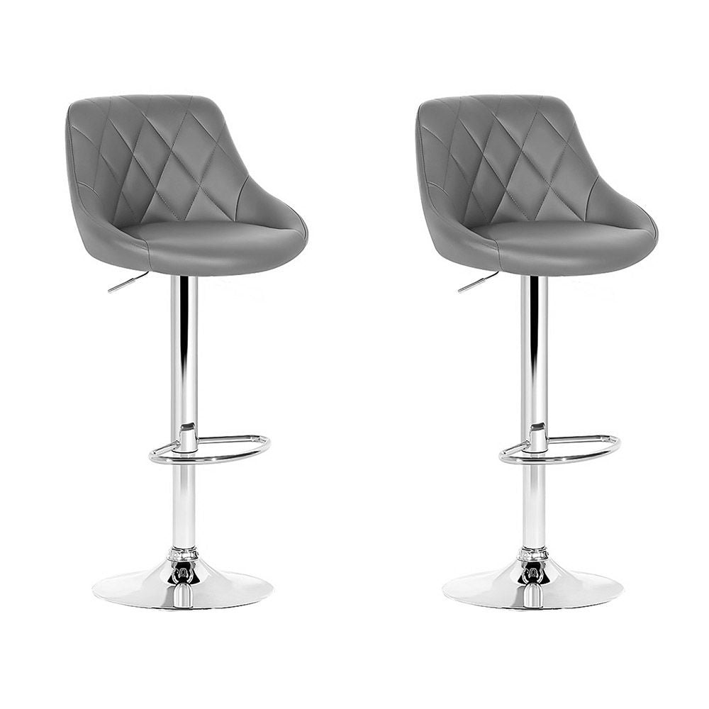 Henry PU Leather Counter Stool - Grey (Set of 2)