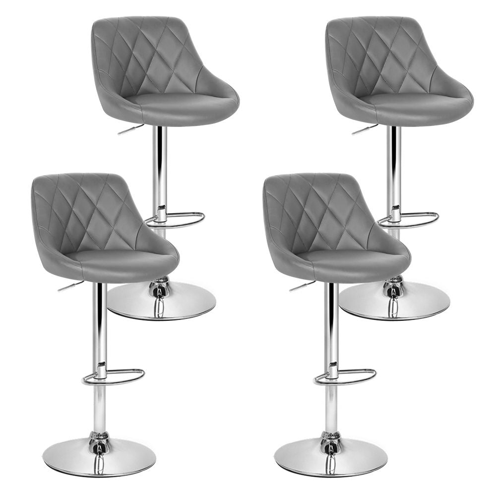 Henry PU Leather Counter Stool - Grey (Set of 4)