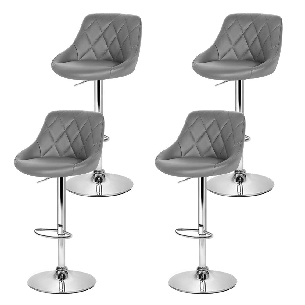 Henry PU Leather Counter Stool - Grey (Set of 4)