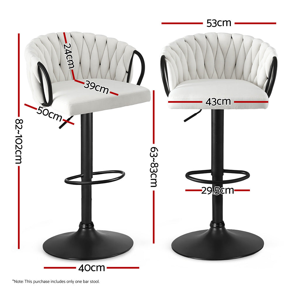 Violet Velvet Counter Stool - Ivory