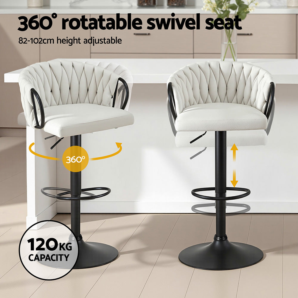 Violet Velvet Counter Stool - Ivory
