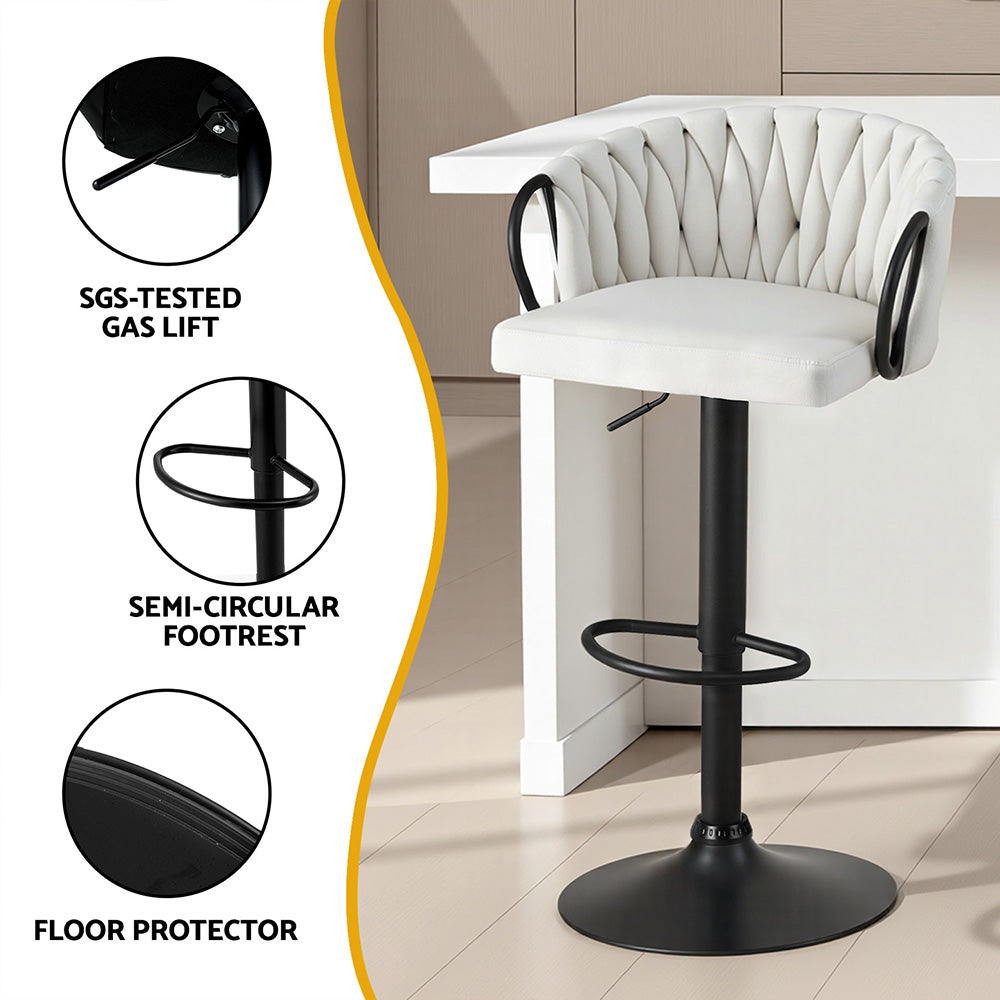 Violet Velvet Counter Stool - Ivory