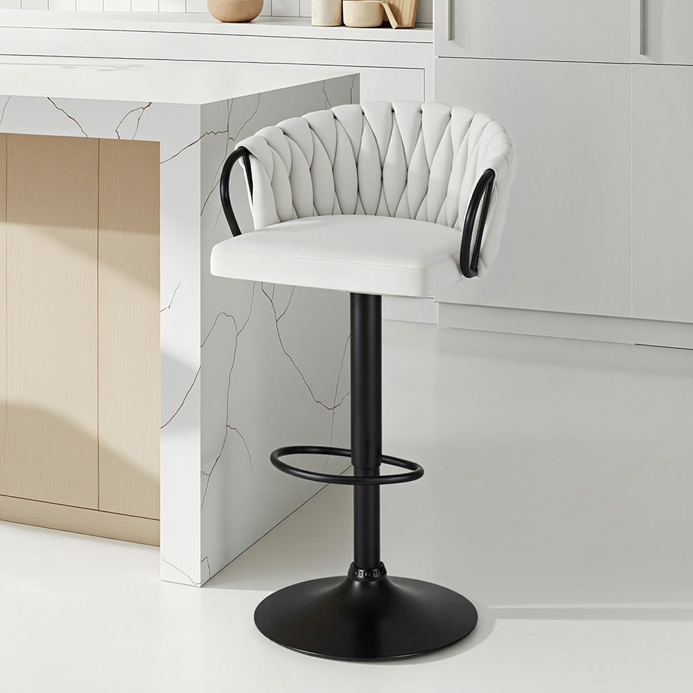Violet Velvet Counter Stool - Ivory