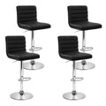 Louis PU Leather Counter Stool - Black (Set of 4)
