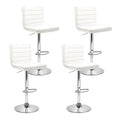 Louis PU Leather Counter Stool - White (Set of 4)