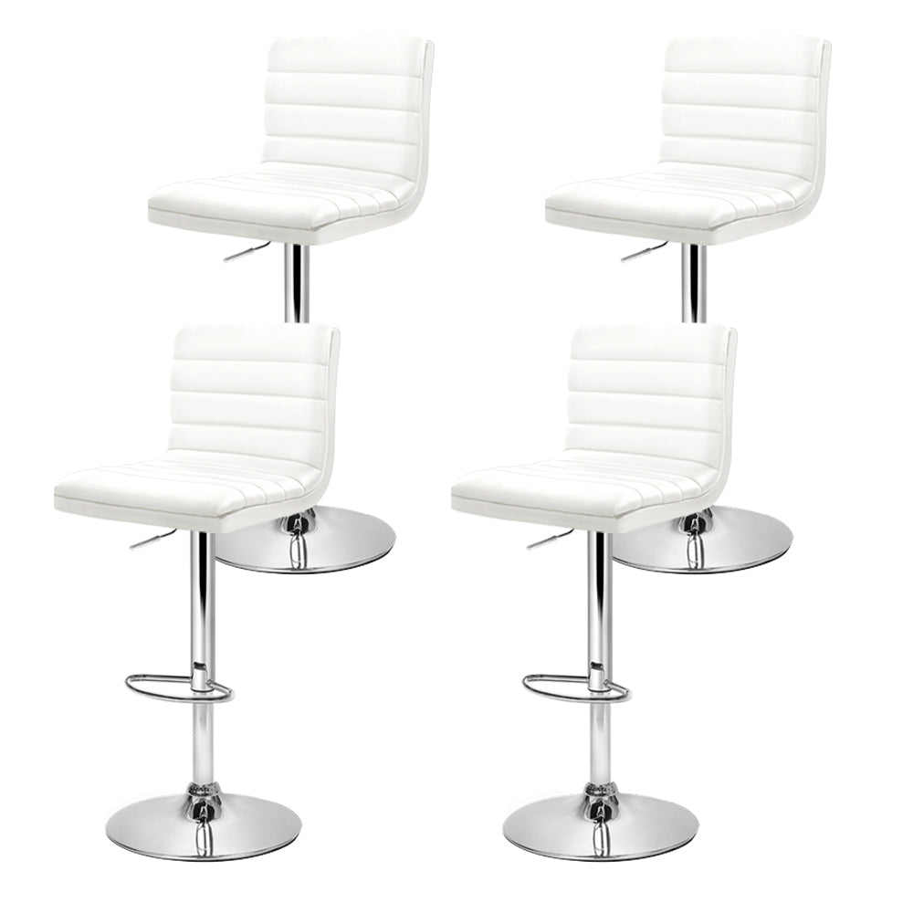 Louis PU Leather Counter Stool - White (Set of 4)