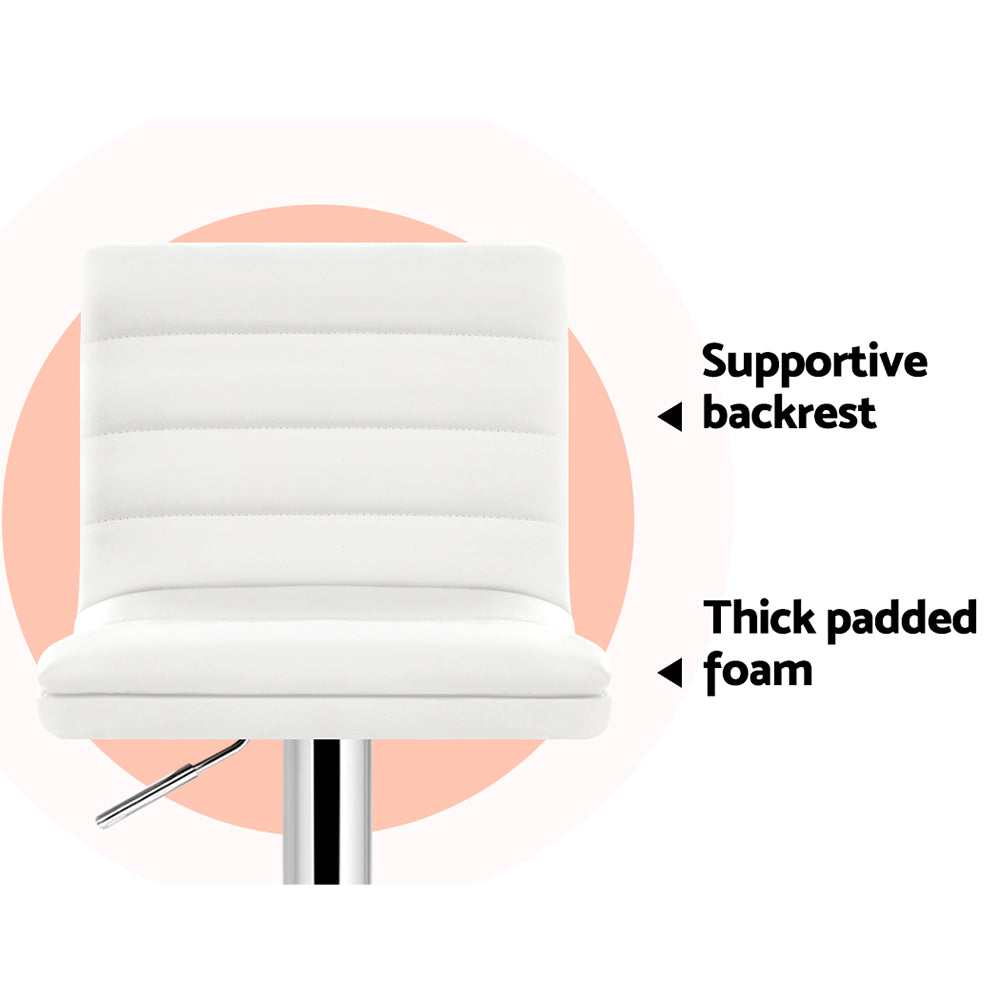 Louis PU Leather Counter Stool - White (Set of 4)