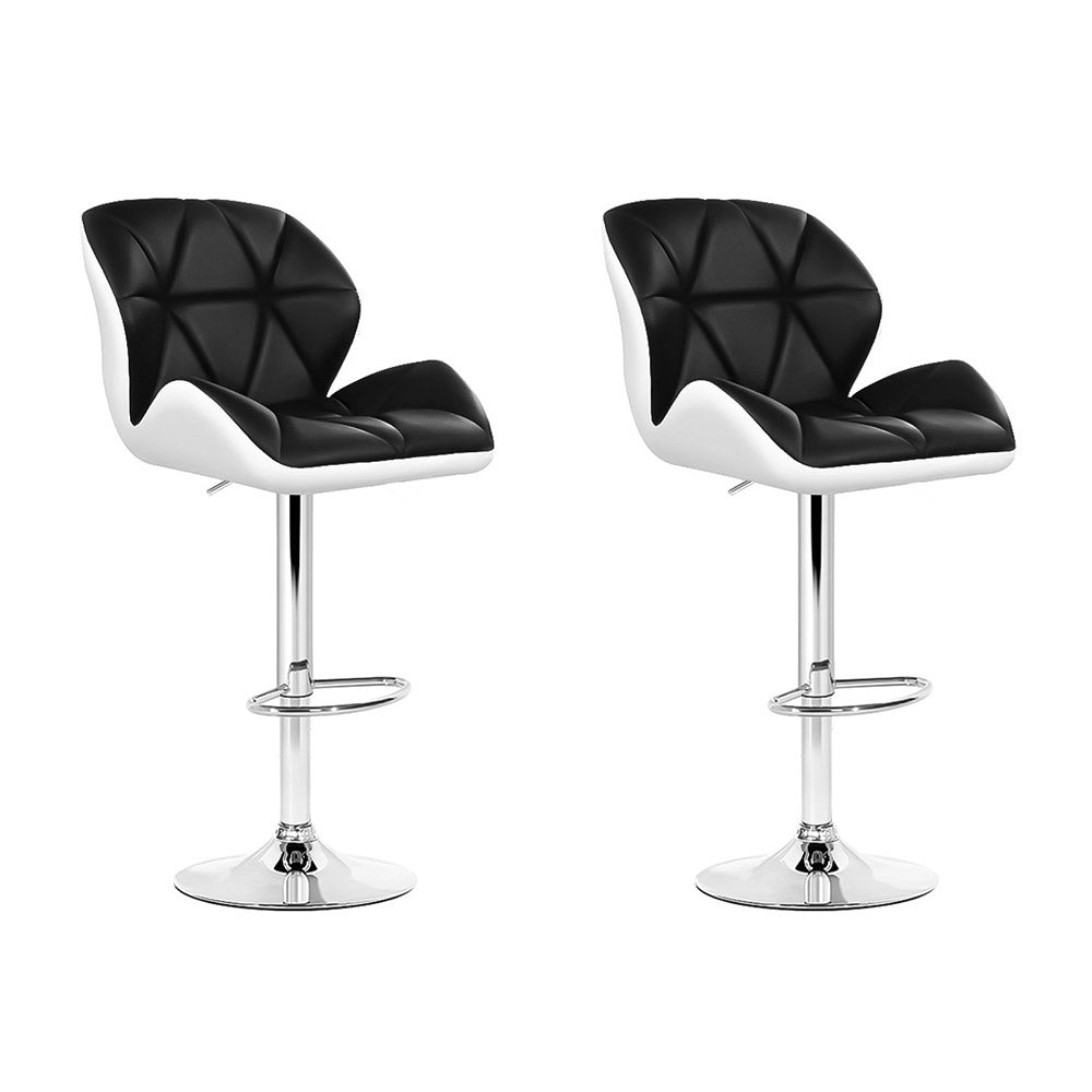 Eleanor PU Leather Counter Stool - Black & White (Set of 2)