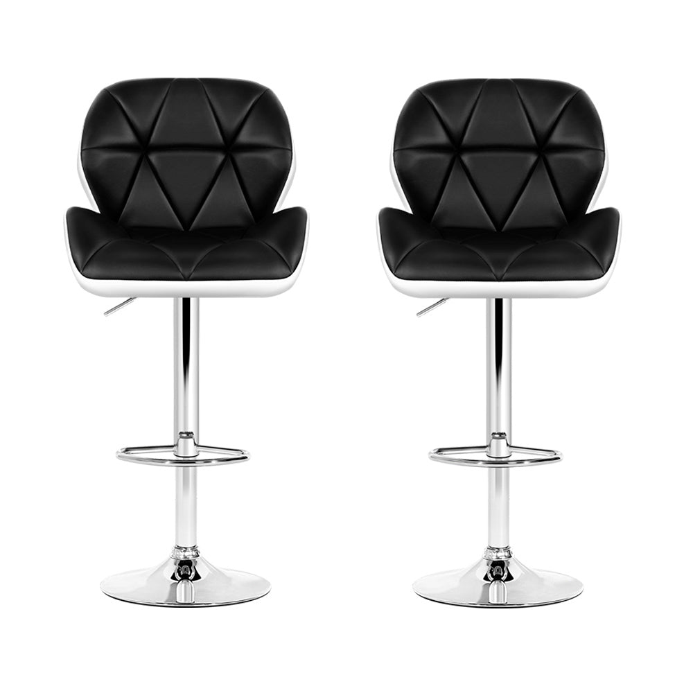 Eleanor PU Leather Counter Stool - Black & White (Set of 2)