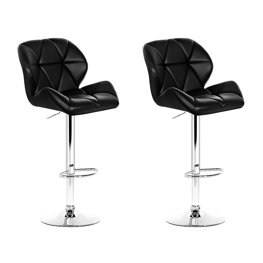 Eleanor PU Leather Counter Stool - Black (Set of 2)