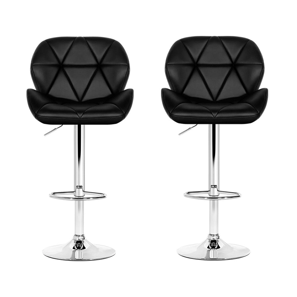 Eleanor PU Leather Counter Stool - Black (Set of 2)