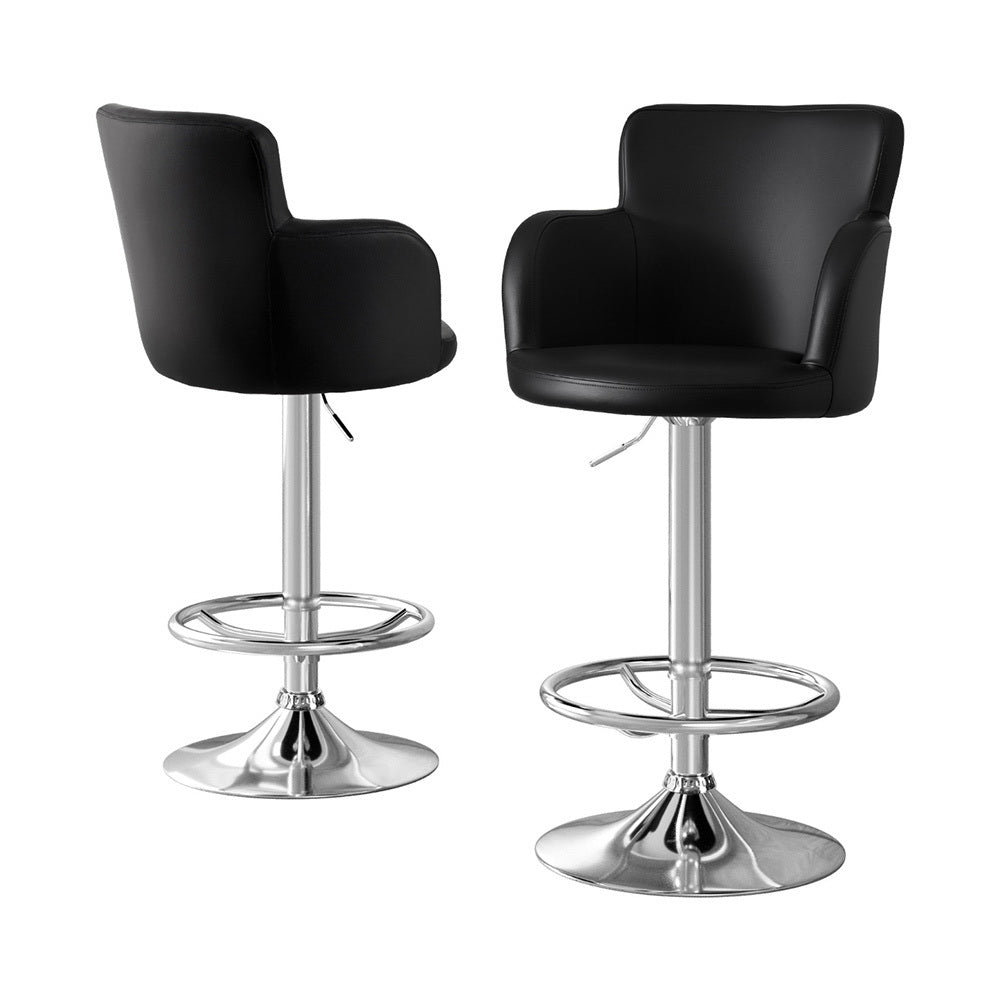 Finn PU Leather Counter Stool - Black (Set of 2)