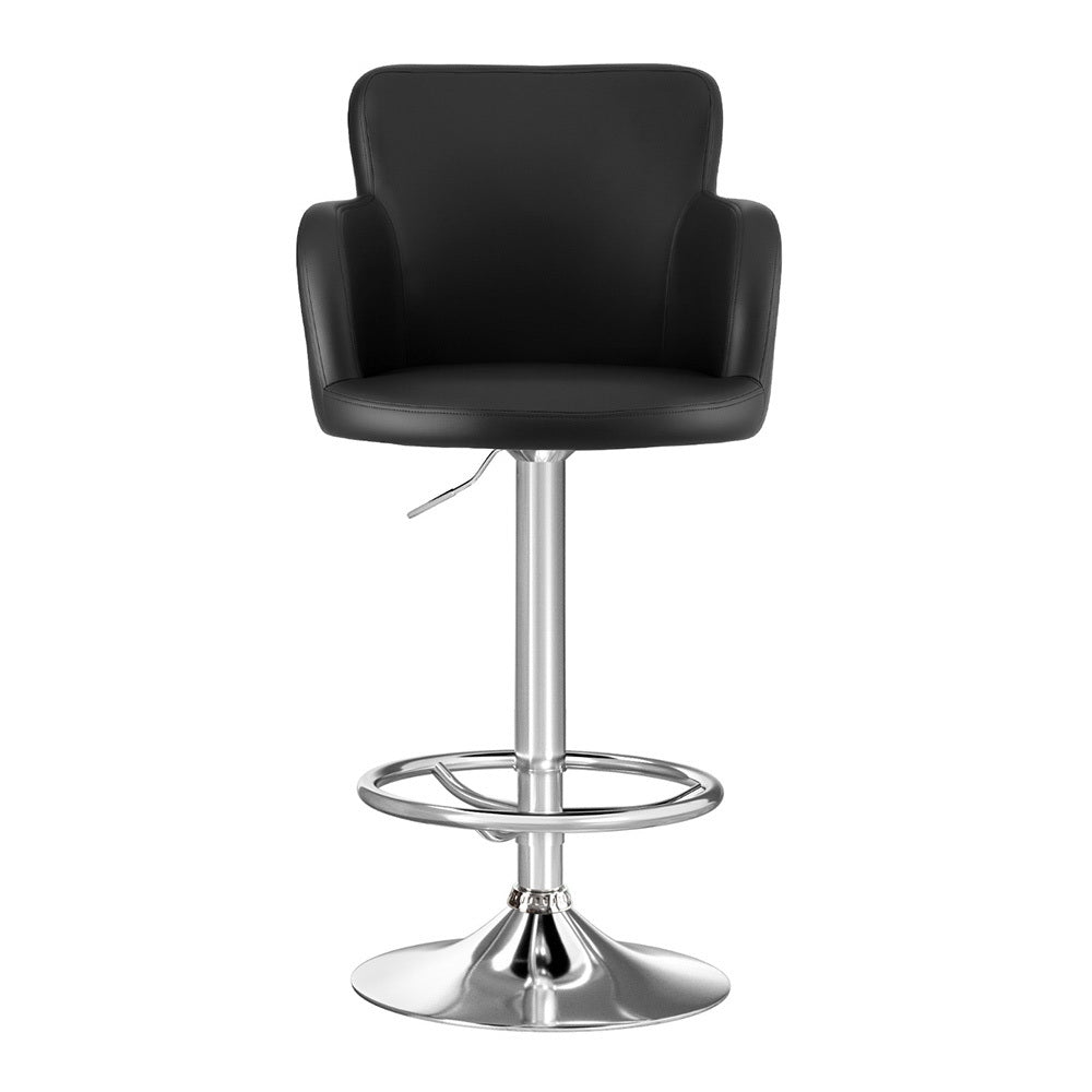 Finn PU Leather Counter Stool - Black (Set of 2)
