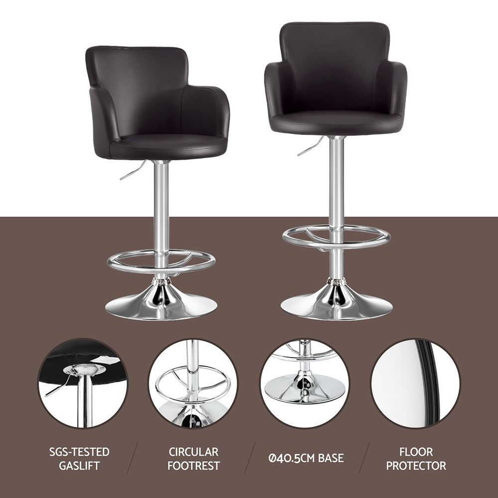 Finn PU Leather Counter Stool - Brown