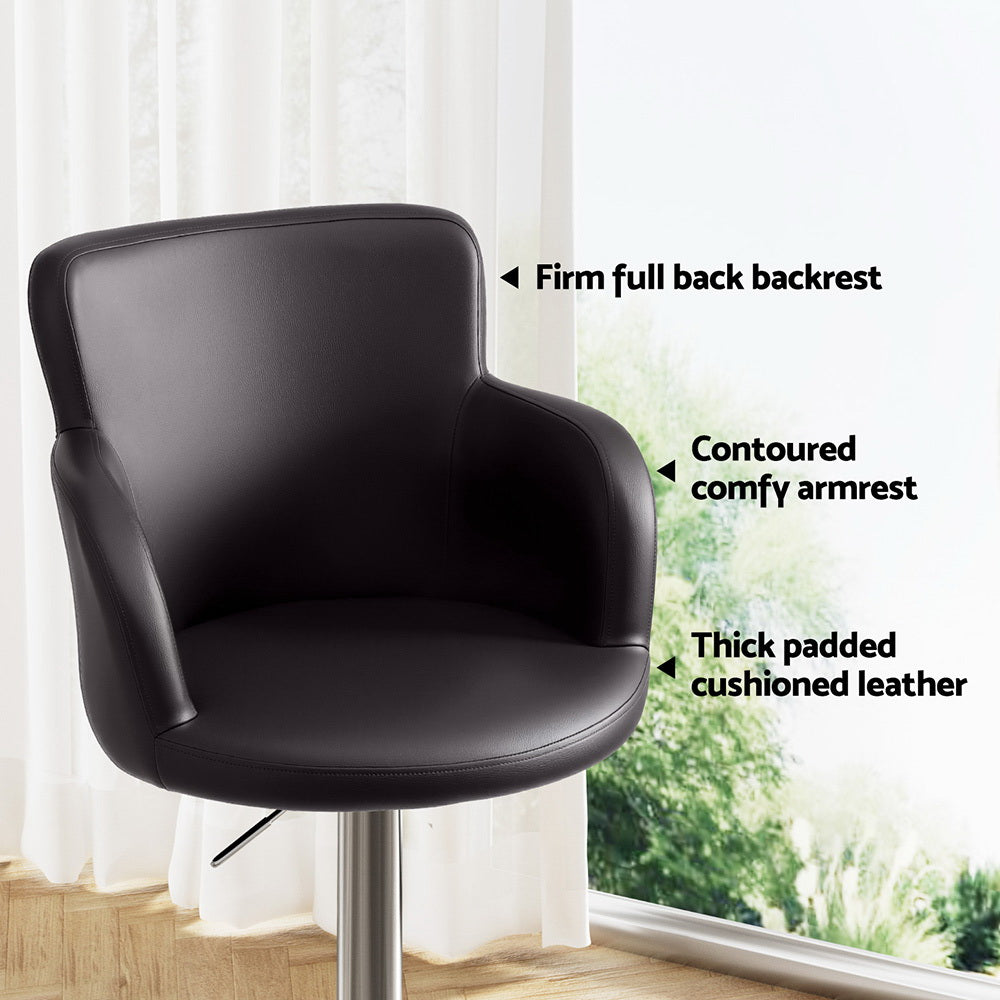Finn PU Leather Counter Stool - Brown
