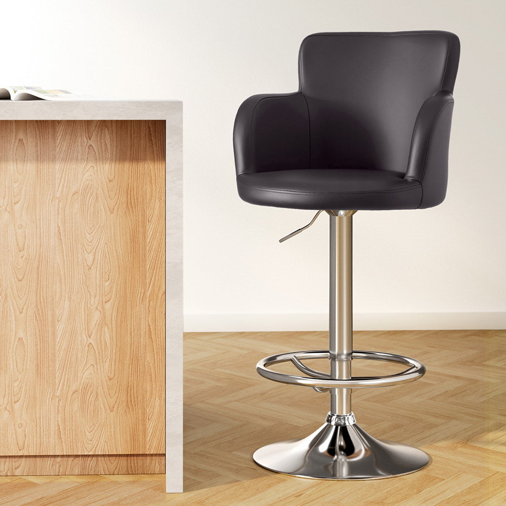 Finn PU Leather Counter Stool - Brown