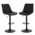 Sebastian PU Leather Counter Stool - Black (Set of 2)